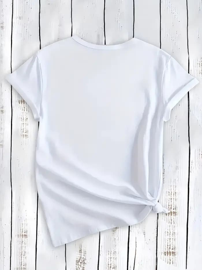 T-shirt graphique sans soutien-gorge pour femme avec texte audacieux