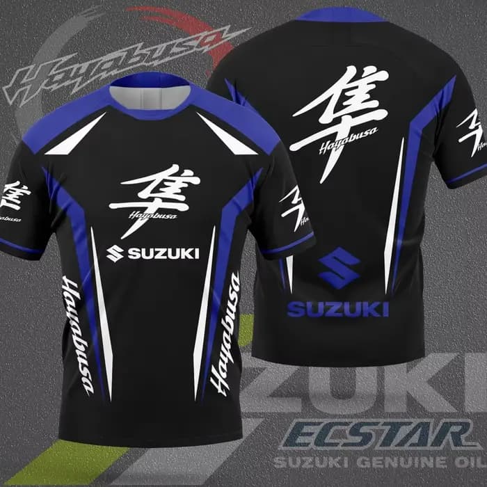 T-shirt pour homme avec logo Suzuki Hayabusa, équipe de course moto, été, manches courtes, décontrac