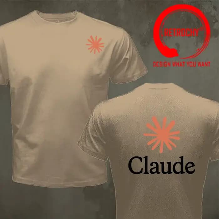 T-shirt Homme Tendance Décontracté avec Design Amusant Claude AI – Vêtement Stylé et Confortable