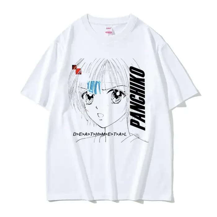 T-shirt graphique d'anime Dethmetal Panchiko pour hommes et femmes, vintage, manga, manches courtes,