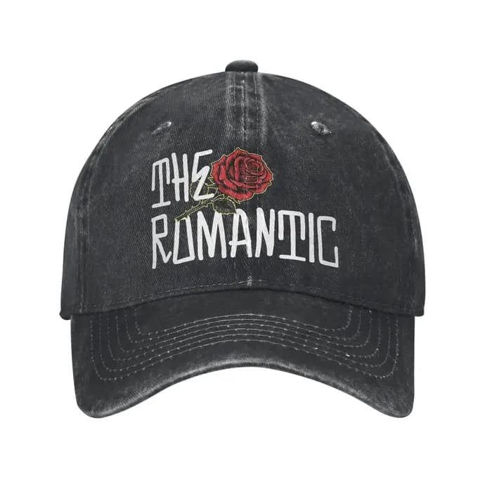 Casquettes imprimées Bruno Mars The Romantic Tour 2026 pour unisexe, en coton, style camionneur, déc