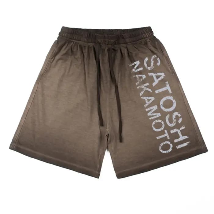 Shorts décontractés unisexe Streetwear avec imprimé lettres Satoshi Nakamoto