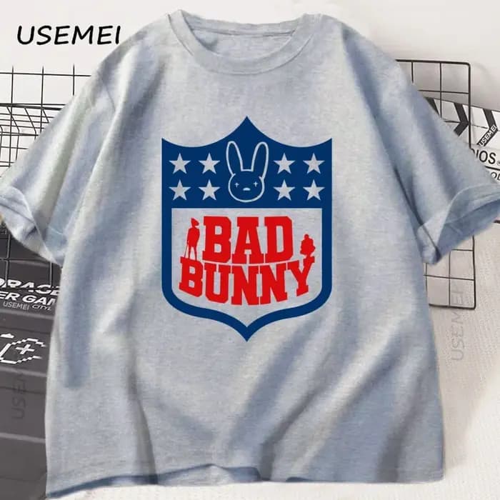 Bad Bunny Football imprimé t-shirts hommes femmes à manches courtes T-shirt