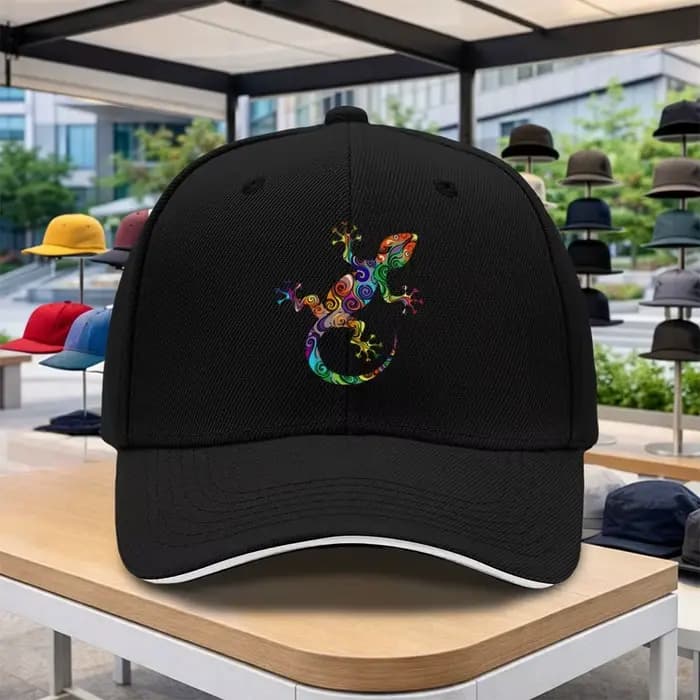 Casquette de baseball Swirling Gecko unisexe, réglable, à visière incurvée, pour sports de plein air, décontractée