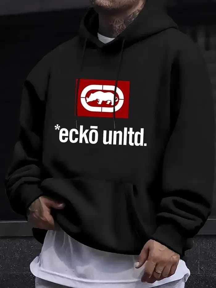 Sweat à capuche pour hommes avec graphique "Ecko Unlimited" - Pull décontracté manches longues coupe régulière
