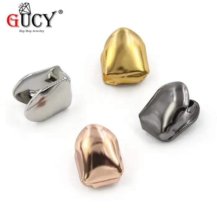 GUCY nouveau capuchon Grillz à dents simples Hip Hop gril supérieur et inférieur