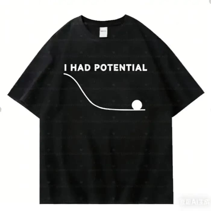 T-shirts Y2k Project Hail Mary - I Had Potential Graphic CAT Print T-Shirt en coton à col rond