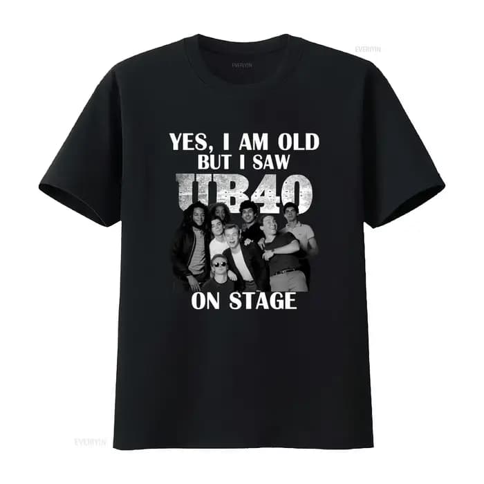 T-shirt de concert vintage UB40, style streetwear rétro, design de scène unique, coton confortable,