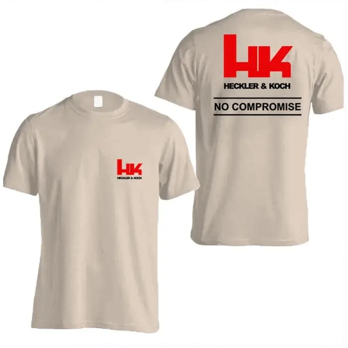HK Logo Heckler Koch No Compromise T-shirt d'été en coton à manches courtes pour hommes et femmes