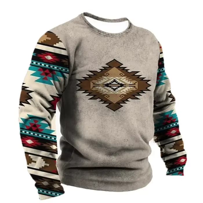 Streetwear imprimé 3D à manches longues pour hommes