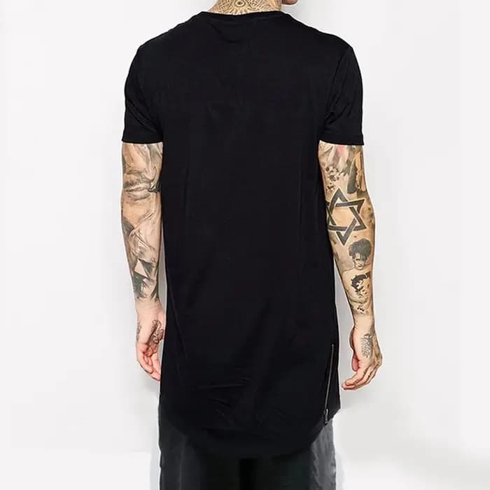 2025 blanc décontracté longue taille hommes T-Shirts Hip Hop hauts Extra longs