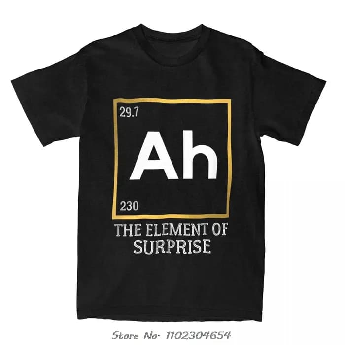 Vêtements pour hommes chimie Humor Ah l'élément de Surprise T-shirt surdimensionné décontracté Fitne