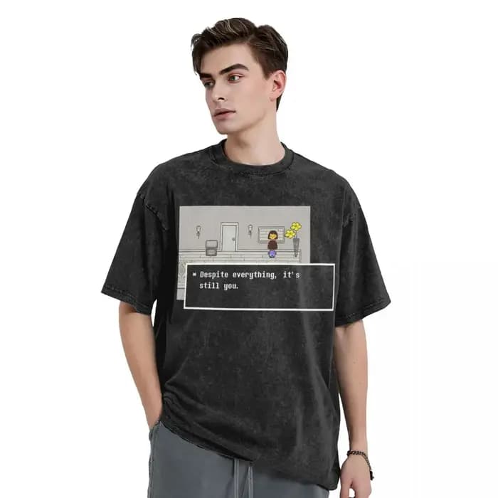 Frisk Despite tout ce n'est toujours Manga t-shirt Undertale lavé T-Shirts à manches courtes