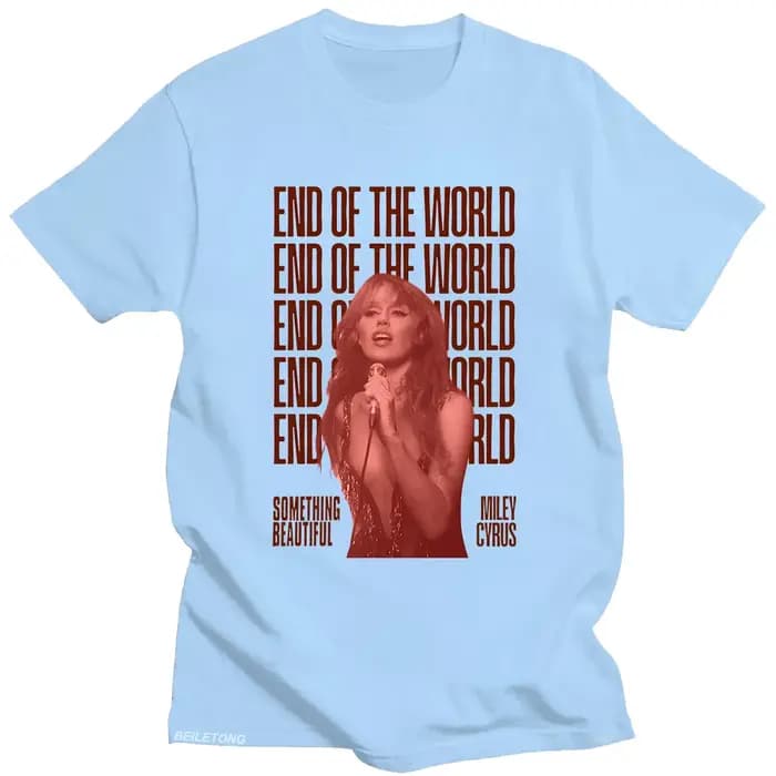 Miley Cyrus fin du monde T-shirt quelque chose belle 2025 impression graphique t-shirts coton