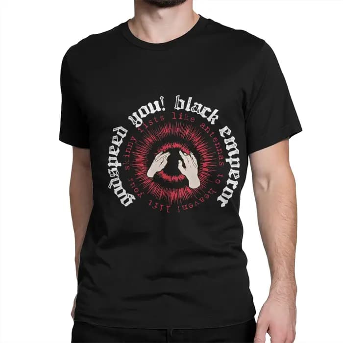 Hipster Godspeed You Black Emperor Band T-Shirt pour hommes col rond 100% coton