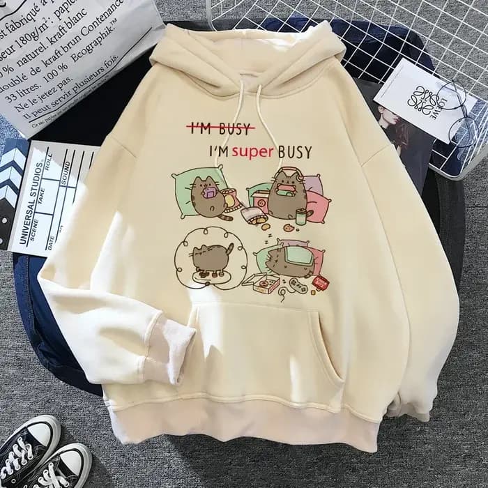 2020 drôle le chat à capuche femmes mode Kawaii coréen Harajuku sweat femme 90s dessin animé vêtements