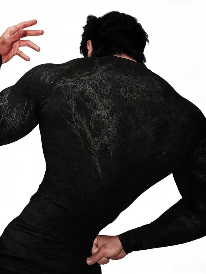 Nouveau T-shirt moulant à manches longues 2026, haute élasticité, idéal pour la musculation, la cour