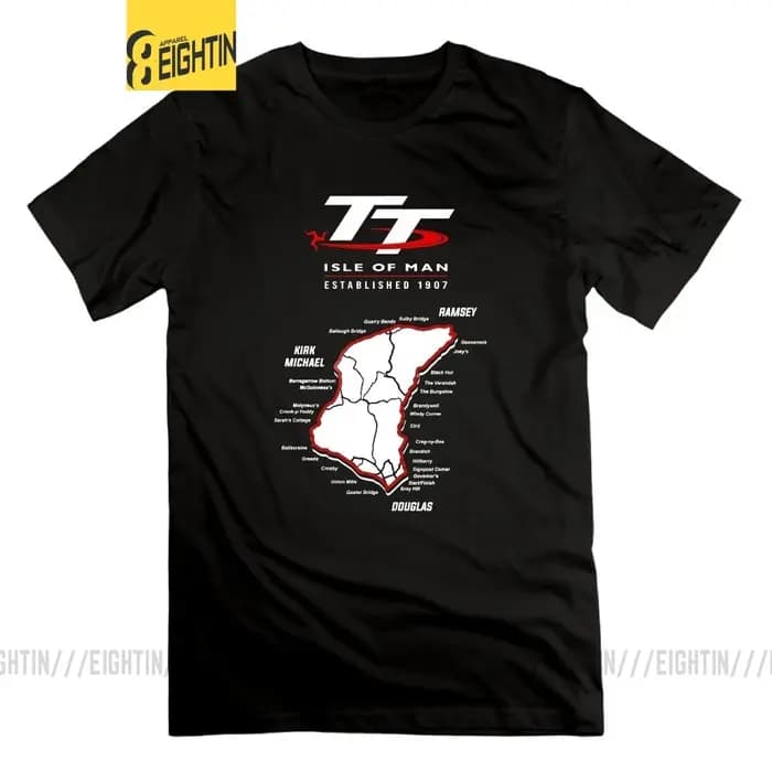 Isle Of Man – T-Shirt col rond pour homme, manches courtes, 2018 coton, à la mode, moto TT, classiqu