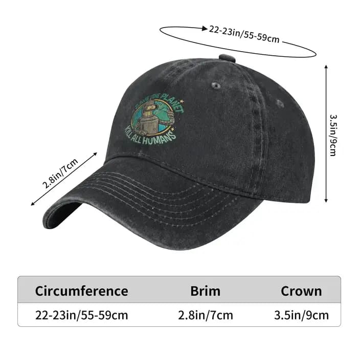 Bendu sauver la planète tuer tous les humains casquette de Baseball Vintage en détresse lavé dessin animé Snapback unisexe voyage en plein air chapeaux souples