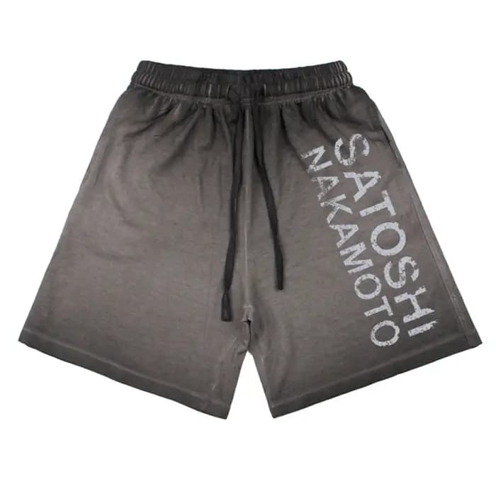 Shorts décontractés unisexe Streetwear avec imprimé lettres Satoshi Nakamoto