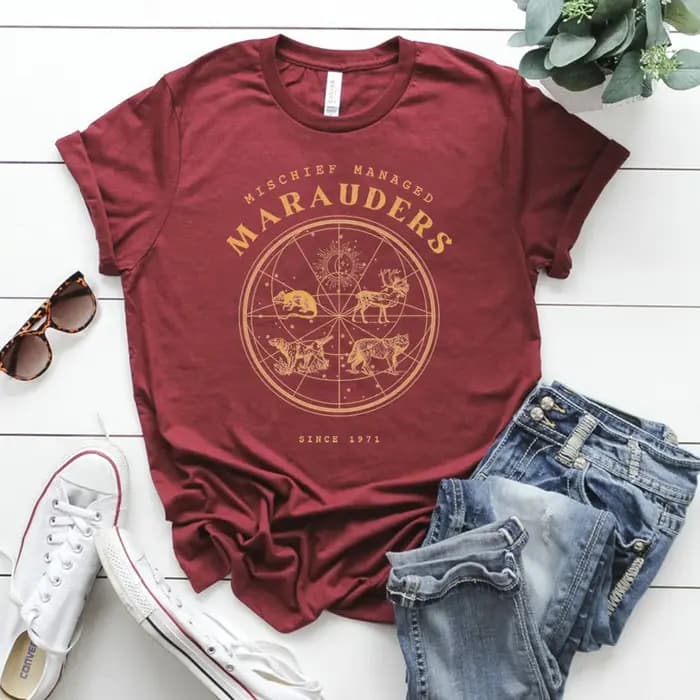Mischief gérer chemise les Marauders Hp sorcier école T-shirt Fandom Booktok Bookish Merch assistant Halloween hauts Fans cadeau