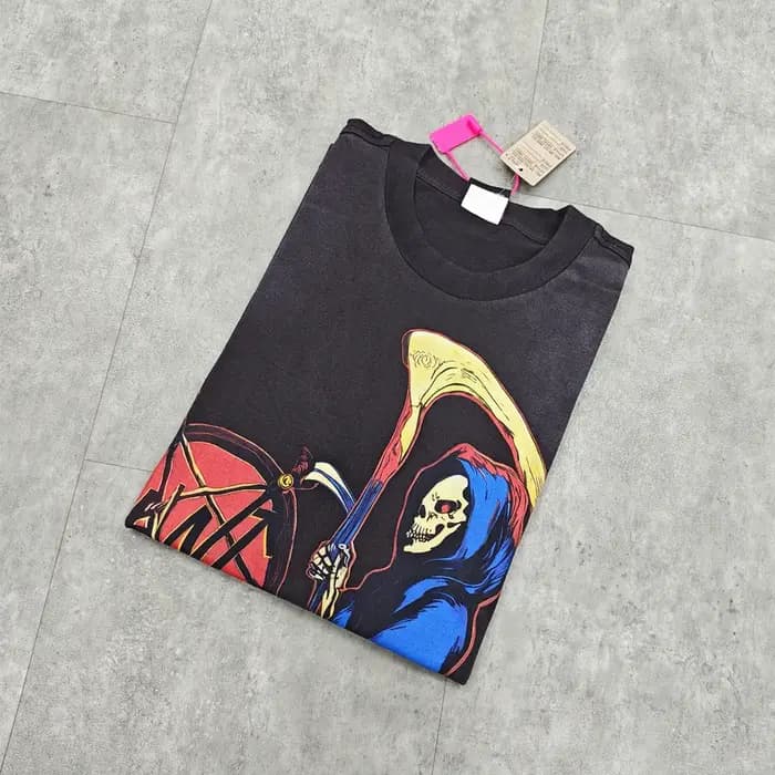 Yao mode Saint de Michael 25SS Vintage décontracté ample rétro graphiques imprimé t-shirt couverture en coton