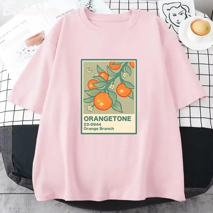 T-Shirt imprimé branche Orange