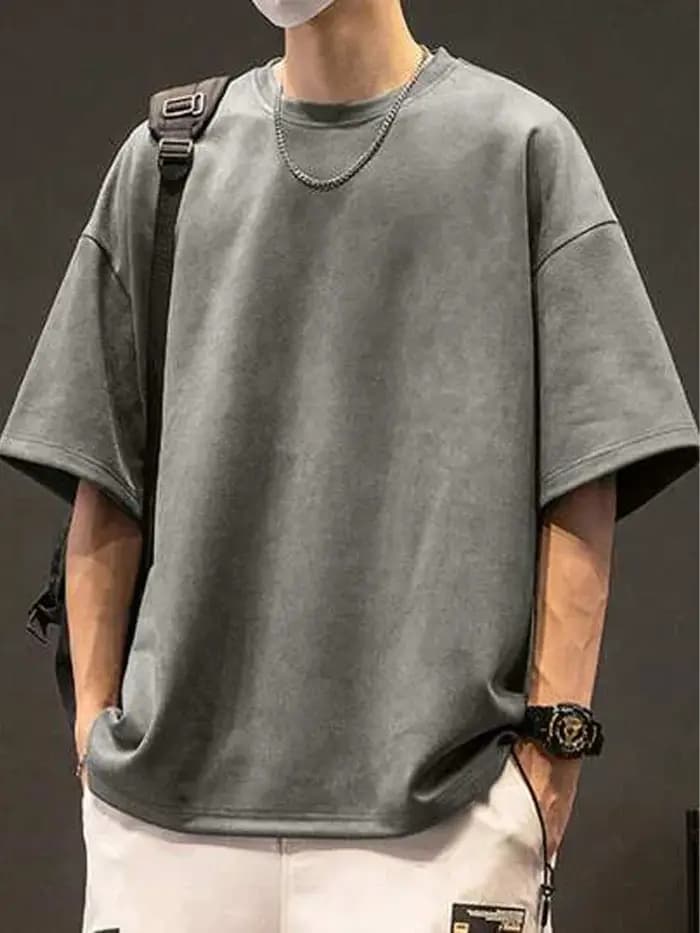 T-shirt en daim mode Hip Hop Streetwear Anti-rides à manches courtes