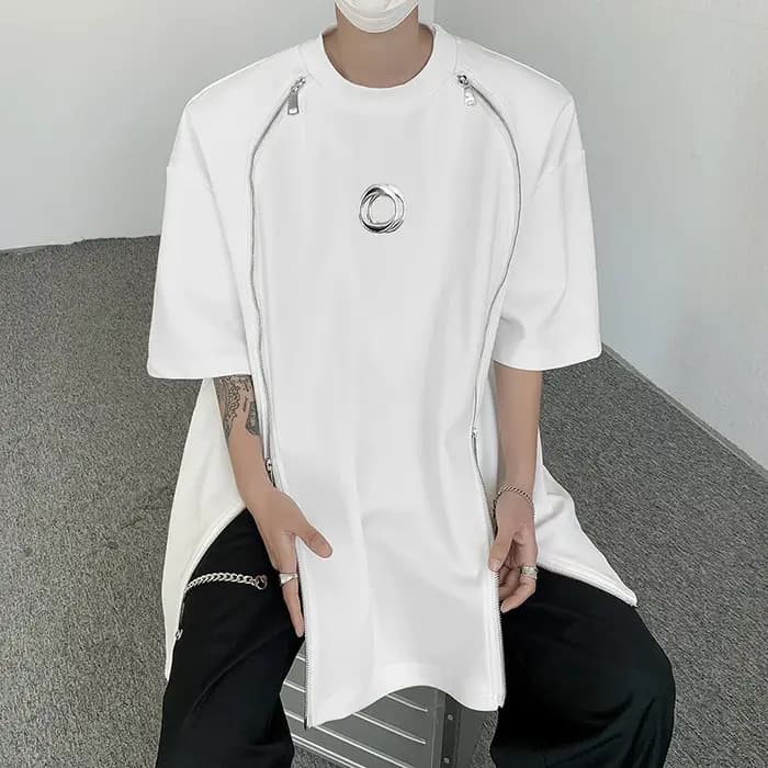 T-shirt à Double Fermeture Éclair Rembourré pour Homme