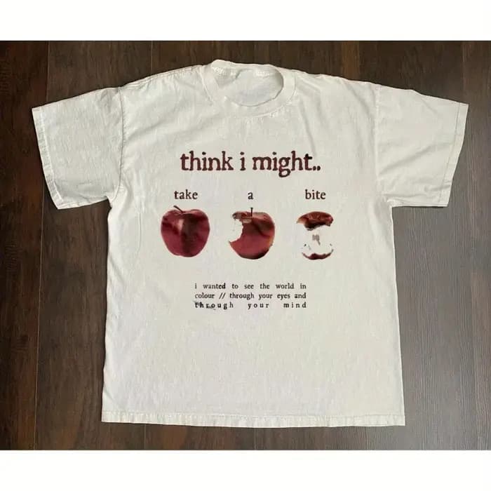 T-shirt à motif style streetwear pour hommes Beabadoobee, I May Bite 'Apple&Applebee Four Seasons Ca