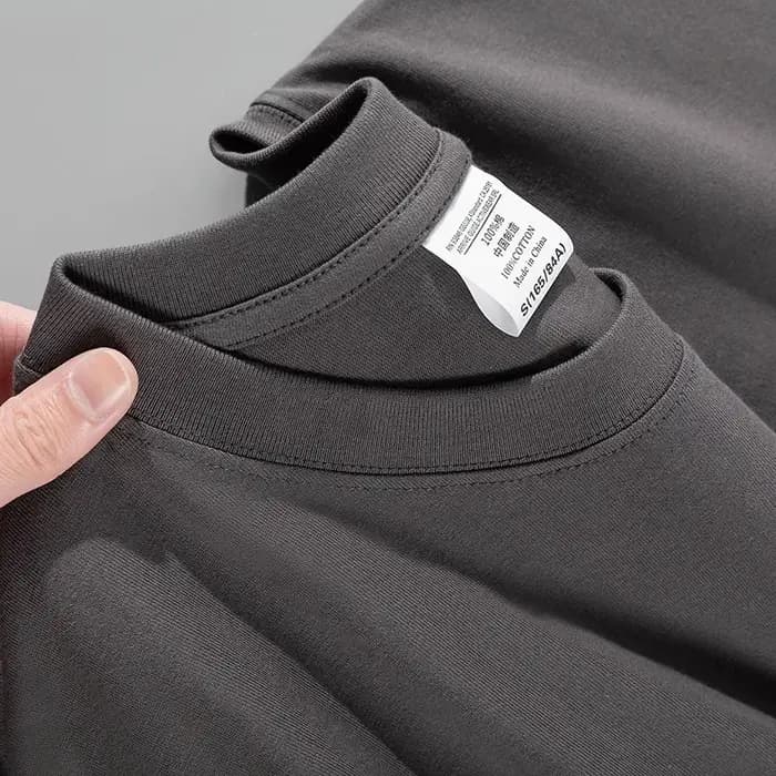 T-shirt rétro kaki en pur coton pour hommes