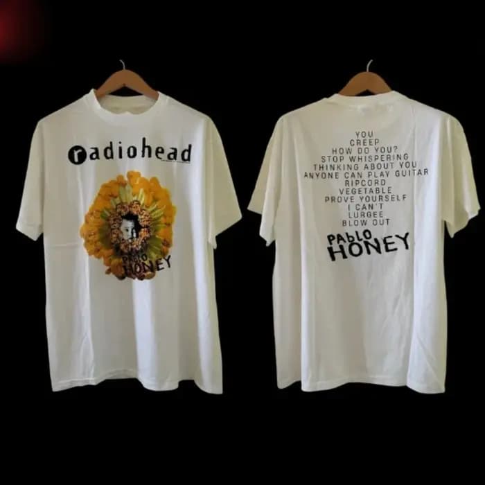 T-shirt rétro Radiohead Pablo Honey Tour 1993 ; Chemise streetwear en pur coton pour toutes les saisons