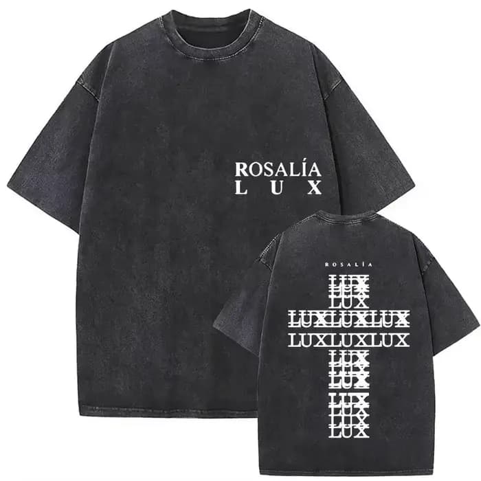 Rosalia Lux Tour Album 2025 Vintage lavé t-shirts hommes femmes décontracté surdimensionné coton T-shirt mode Pop