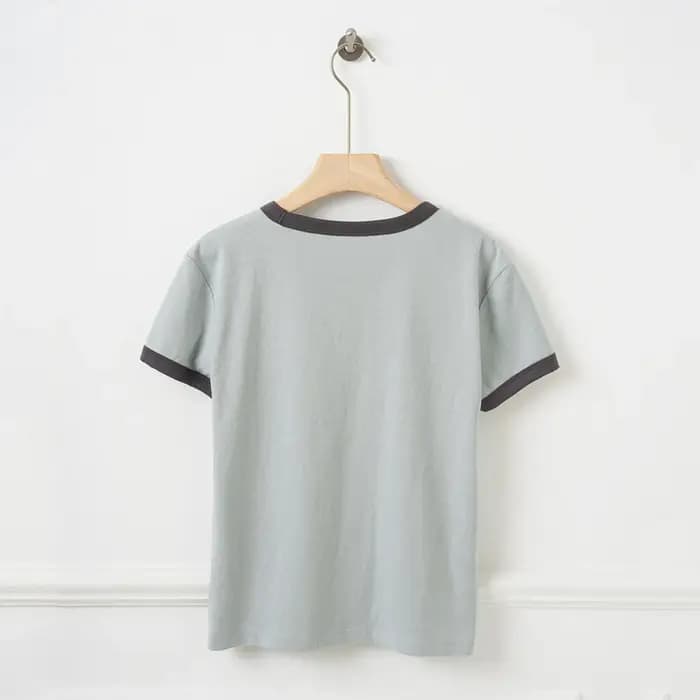 T-shirt Ringer Vintage à Imprimé Rose pour Femme