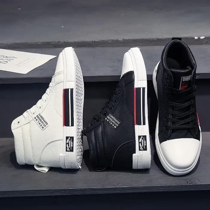 Chaussures de skate pour hommes baskets hautes respirant blanc