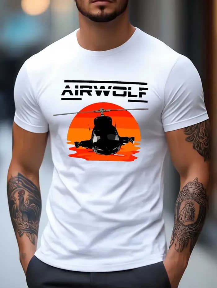 T-Shirt graphique Airwolf pour hommes