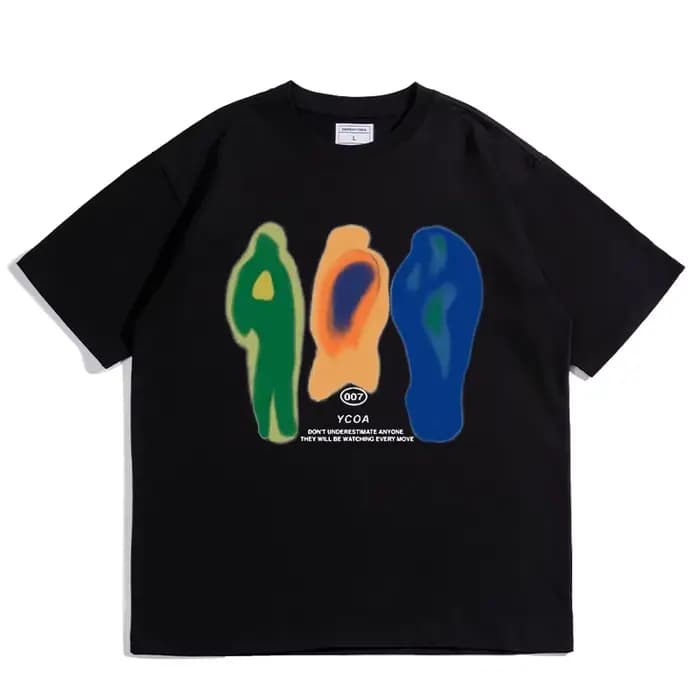 T-Shirt d'été en coton pour homme, haut ample, imprimé YCOA, graphique Harajuku, Hip Hop, mode corée
