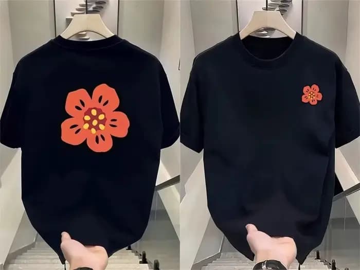 T-shirt Unisexe en Coton à Manches Courtes Motif Fleur Cartoon 2026 – Marque de Luxe Streetwear – Ha