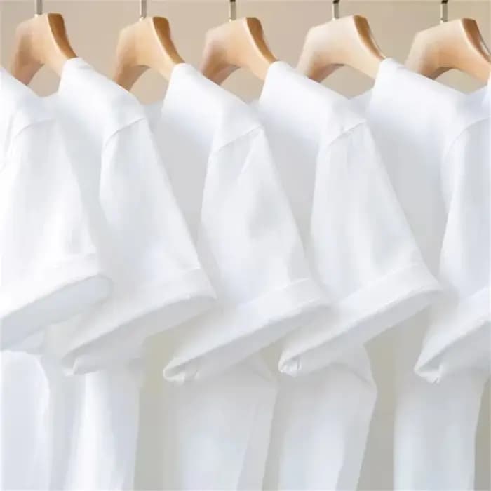 T-shirt unisexe en coton pur blanc lourd