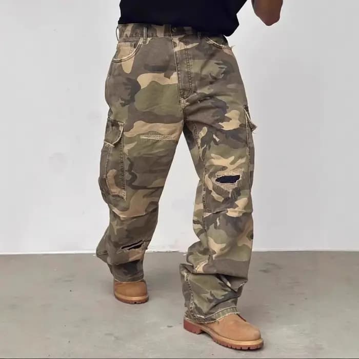 Jean de travail délavé style streetwear américain