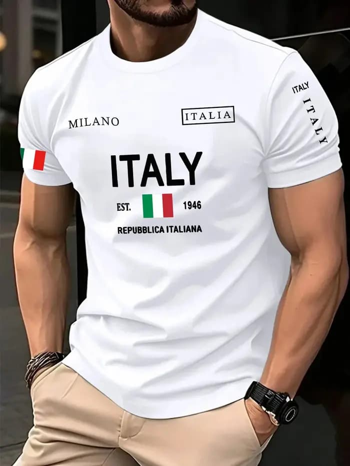 MAILANO ITALIE EST. T-shirt en coton pur pour hommes et femmes