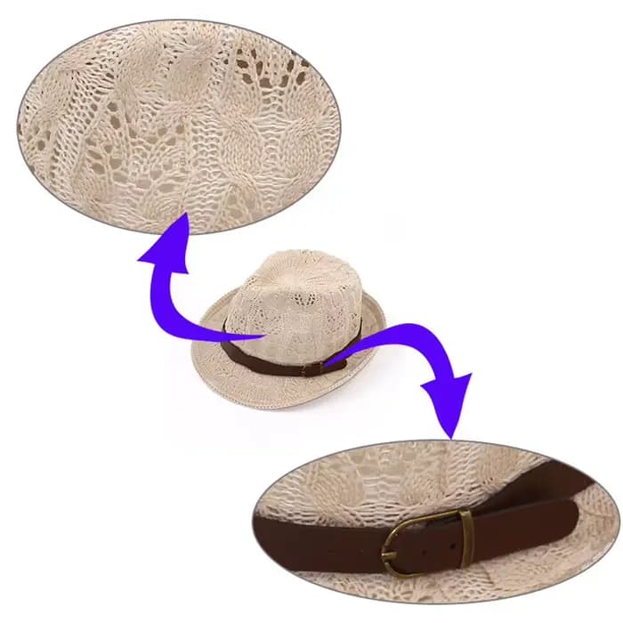 Hats for Women Female Hat Women's Girls Fedora Knitted Chapeu Feminino Autumn Summer Leather Buckle Sun Cap Fashion Jazz