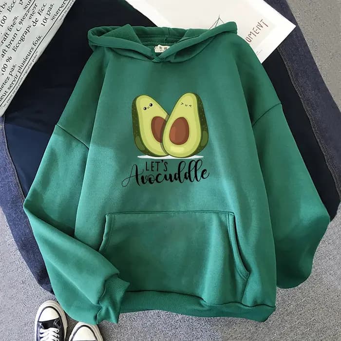 Sweat à capuche imprimé avocat de dessin animé pour adolescents, sweats à capuche respirants, vêteme