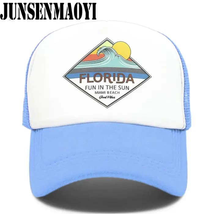 Nouvelle casquette de camionneur floride chapeau Miami bord de mer plage