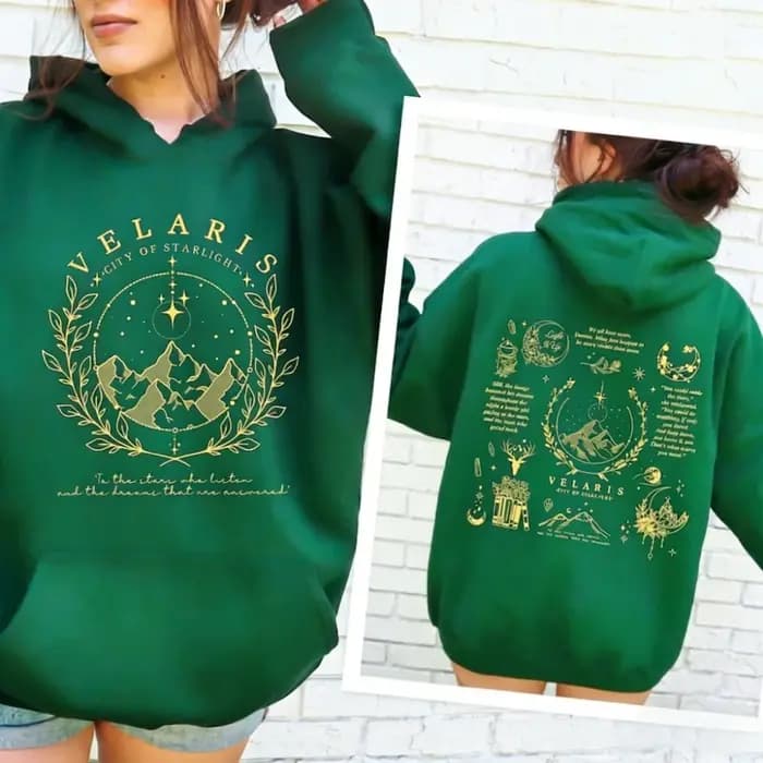 Velaris sweat à capuche cour de nuit inspiré ville de Starlight Fantasy Merch SJM-inspiration unisexe femmes hiver