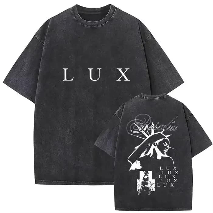 Rosalia Lux Tour Album 2025 Vintage lavé t-shirts hommes femmes décontracté surdimensionné coton T-s