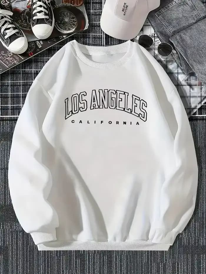 Sweat à capuche imprimé Los Angeles
