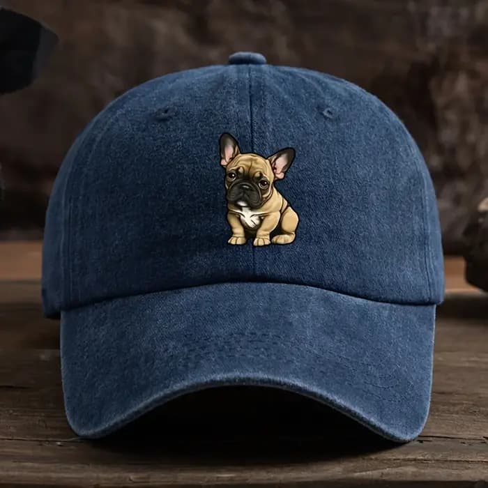 Chapeau de baseball imprimé bouledogue français
