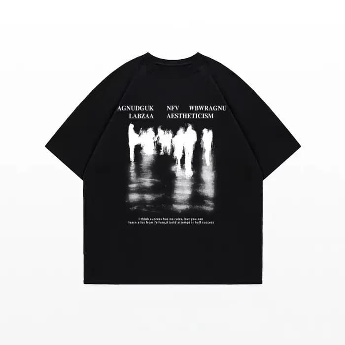 T-shirt à manches courtes ample à col rond imprimé pour homme