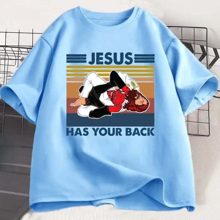 T-shirt Jiu Jitsu Jesus Has Your Back